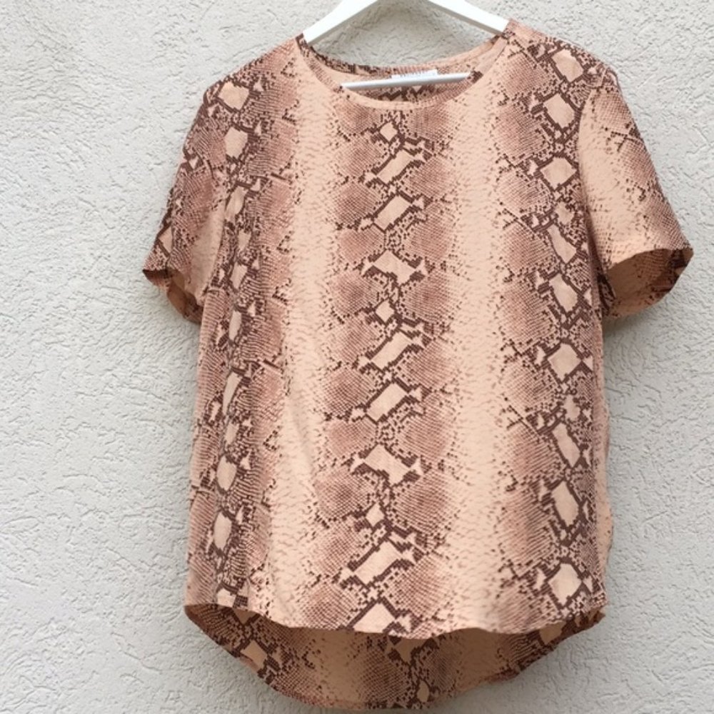 Equipment Femme Silk Snakeskin Print Top Sz S